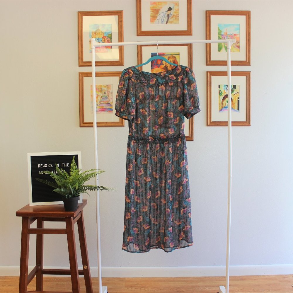 Vintage Sunflower Dress Sz Medium